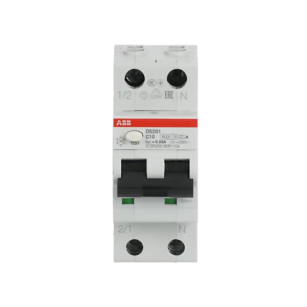 ABB FI/LS-Schalter 6kA, 1p+N DS201A-C10/0,03